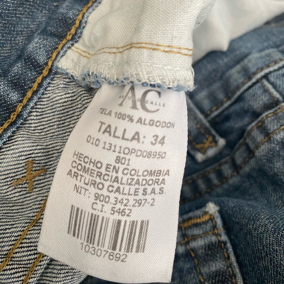 Arturo Calle Men’s Jeans 34/30 Silueta 801 Straight Leg Medium Wash - Picture 7 of 7